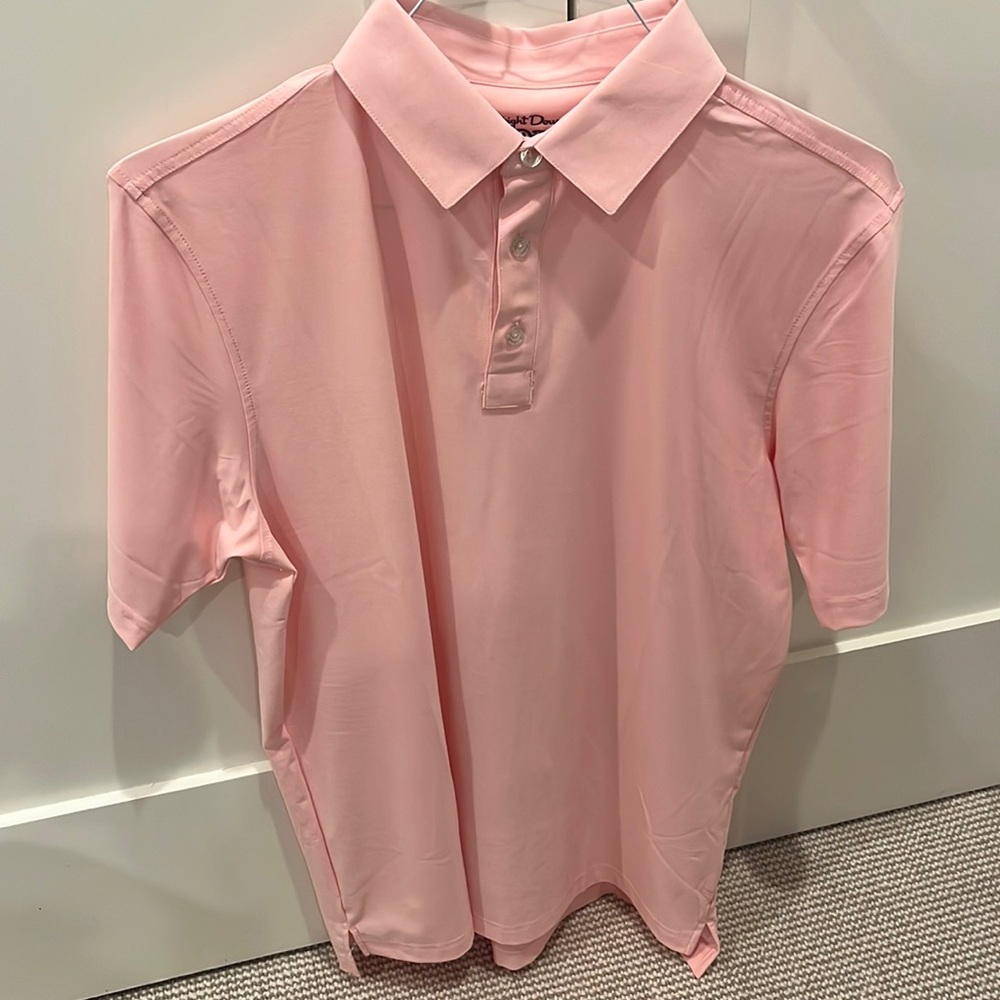 Men's Pink Performance Polo Shirt - Classic Collared Short Sleeve